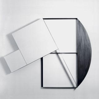 three-dimensional structure, wood and T-steel profile 200x200cm 1992 